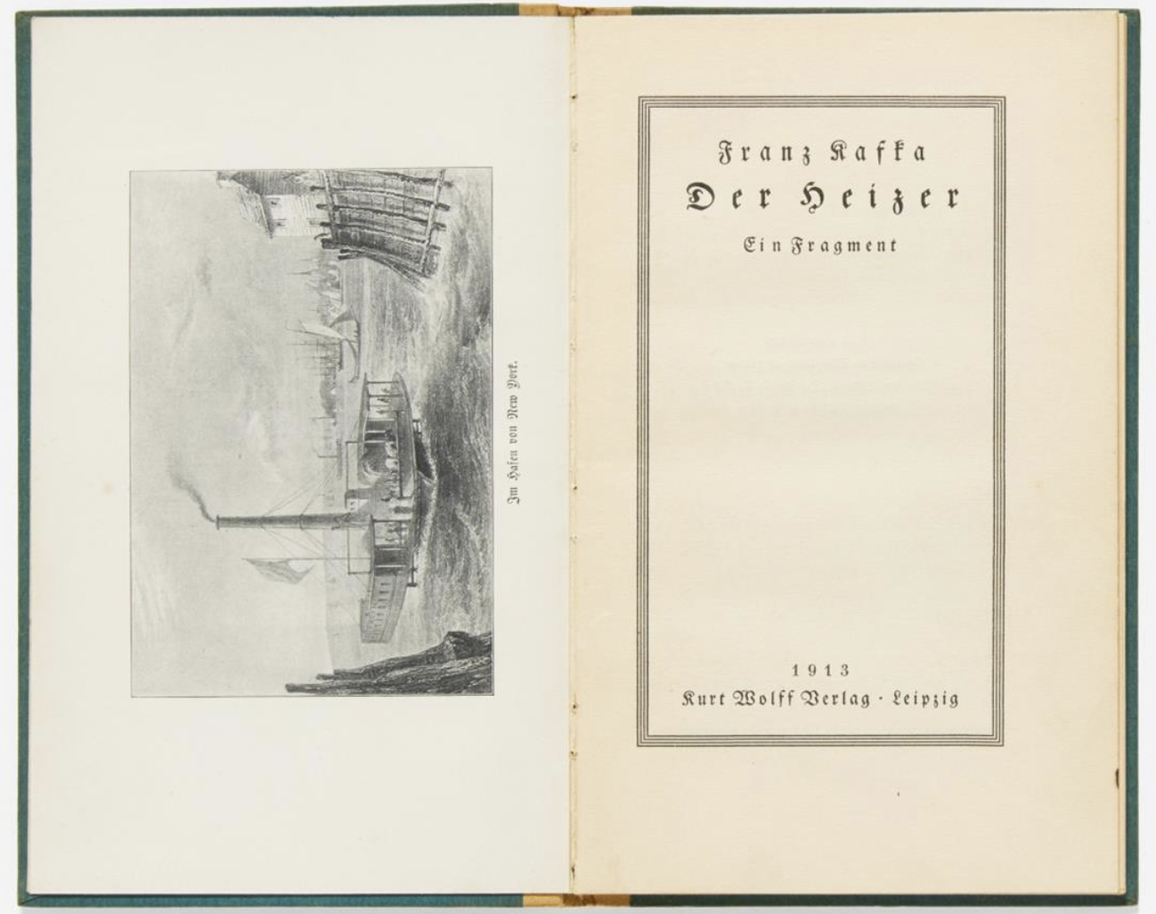 Erstausgabe "Der Heizer" von Franz Kafka.